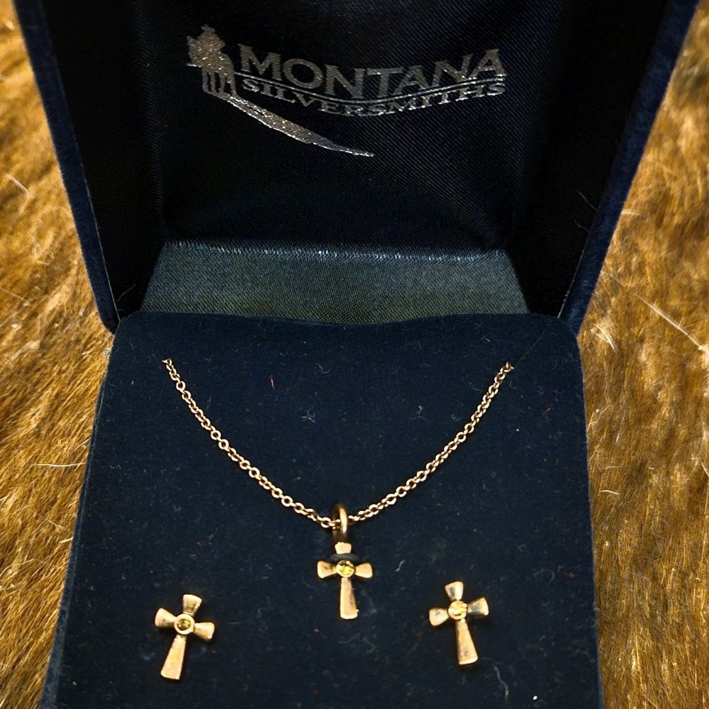 Montana Silvermiths Petite Copper and Topaz Jewelry Set